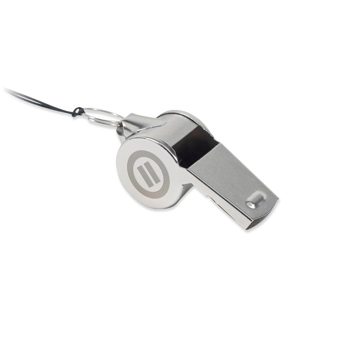 Branded Metal Whistle with Lanyard