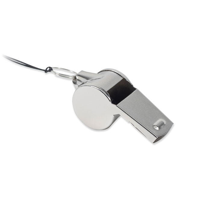 Branded Metal Whistle with Lanyard without branding