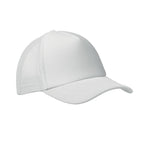 Branded 5 Panel Trucker Cap in White
