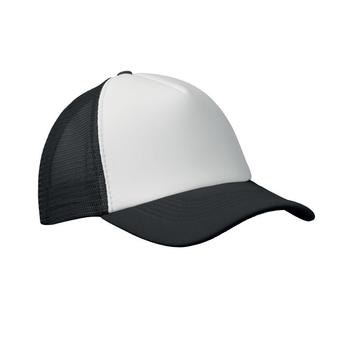 Branded 5 Panel Trucker Cap in Black