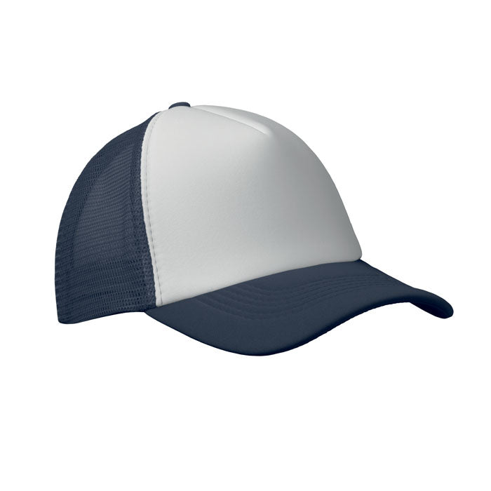 Branded 5 Panel Trucker Cap in Blue