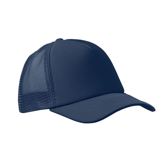 Branded 5 Panel Trucker Cap in Blue