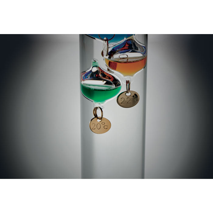 Branded Galileo Thermometer in use