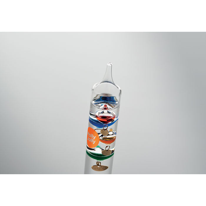 Branded Galileo Thermometer in use