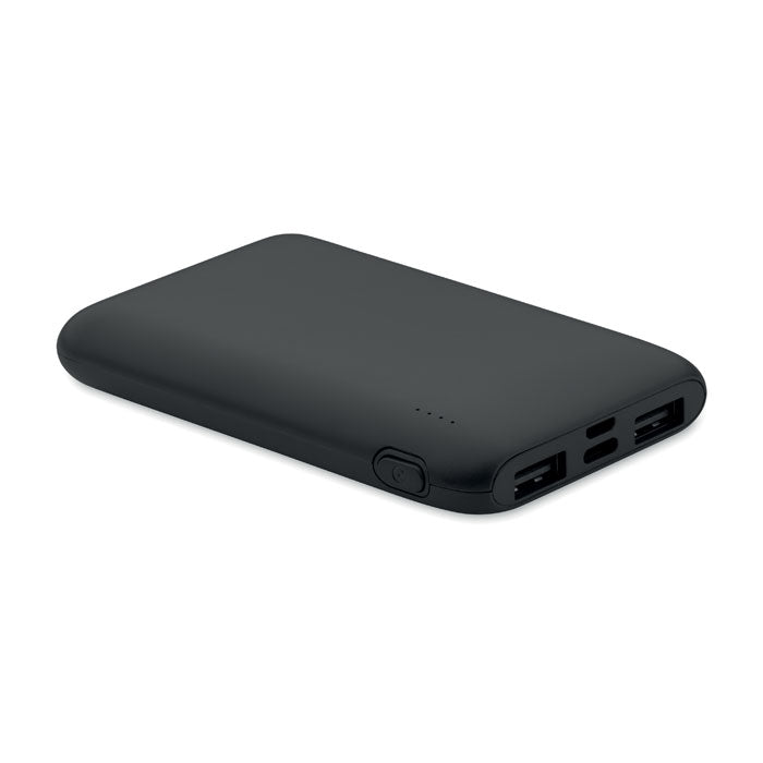 Branded Recycled ABS Power Bank 5000mAh 20W in Black