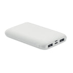 Branded Recycled ABS Power Bank 5000mAh 20W in White
