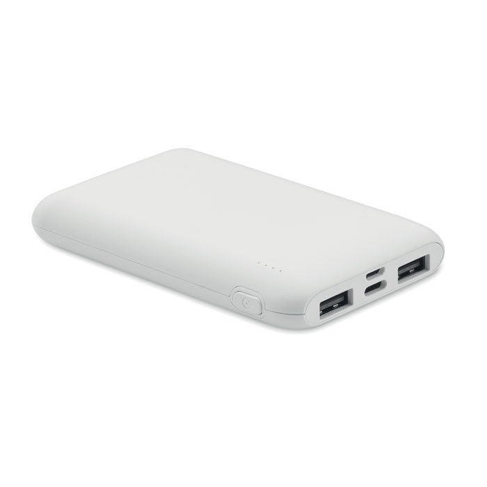 Branded Recycled ABS Power Bank 5000mAh 20W in White
