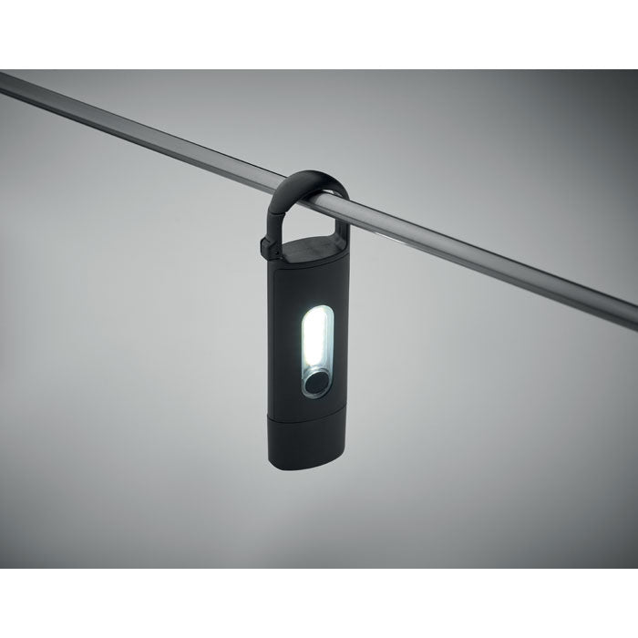Branded Pocket Rechargeable COB Flashlight in use