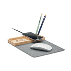 Branded All in 1 Bamboo Desk Organiser Phone Charger without branding