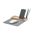 Branded All in 1 Bamboo Desk Organiser Phone Charger without branding
