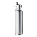 Branded Vacuum Bottle with Built-In Straw in Silver