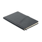 Branded A5 PU Notebook with Front Phone Pocket in Grey