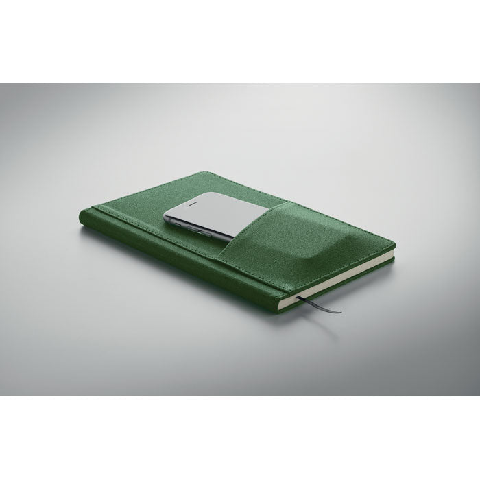 Branded A5 PU Notebook with Front Phone Pocket without branding