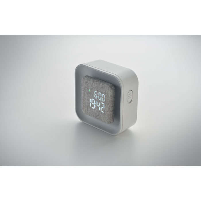 Branded Recycled LED Alarm Clock in use