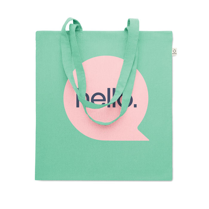 Branded Recycled Cotton Shopping Bag 38 x 42cm in Green