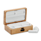 Branded Earphones in Bamboo Case without branding