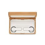 Earphones in Bamboo Case