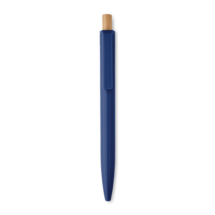 Branded Recycled ABS Pen with Bamboo Button without branding