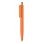 Branded Recycled ABS Pen with Bamboo Button in Orange