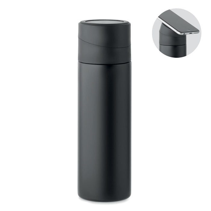 Branded vacuum bottle with phone holder ring