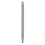 Branded Recycled Aluminium Pen with Bamboo Button and Silver Clip without branding