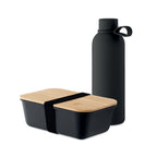 Branded Bottle and Lunch Box Gift Set in Black