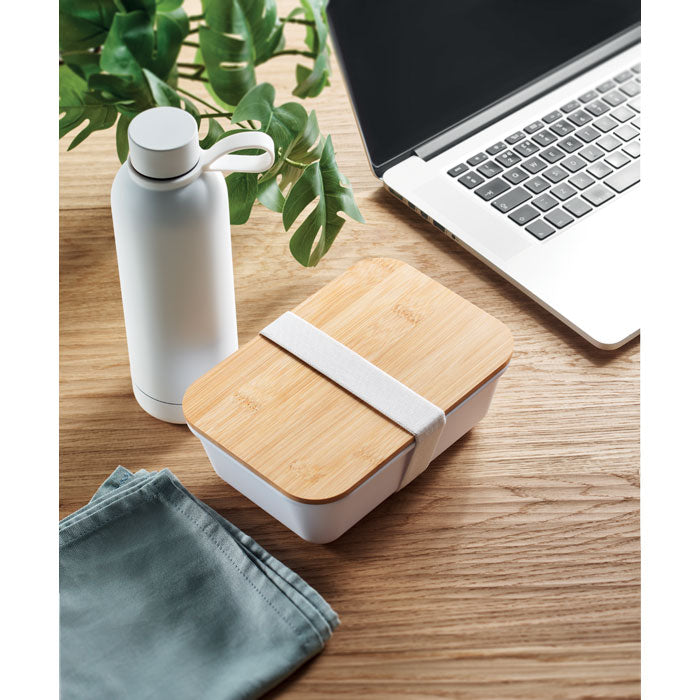 Branded Bottle and Lunch Box Gift Set in use