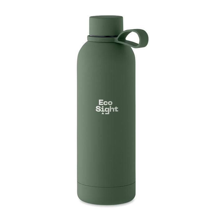 Branded Stainless Steel and Rubber Water Bottle
