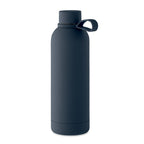 Branded recycled steel vacuum bottle with silicone handle
