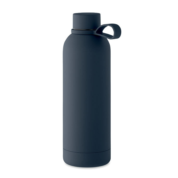 Branded recycled steel vacuum bottle with silicone handle