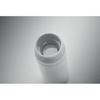 Branded Water Bottle with Double Lid Opening in use