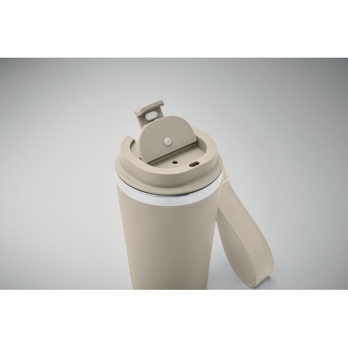 Branded Recycled Steel Tumbler with Wrist Strap without branding