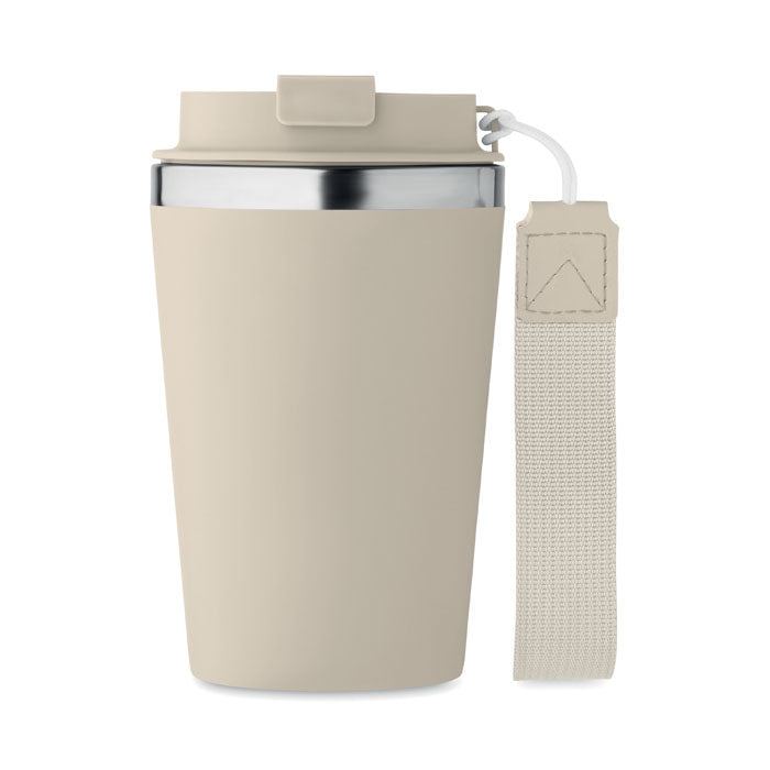 Branded Recycled Steel Tumbler with Wrist Strap without branding