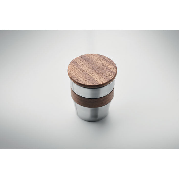 Branded Steel Tumbler with Walnut Grip without branding