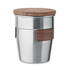 Branded Steel Tumbler with Walnut Grip without branding