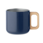 Branded double wall mug with wooden handle