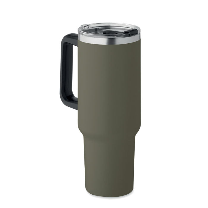 Branded Recycled Steel Tumbler with Straw - 1200ml without branding