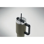 Branded Recycled Steel Tumbler with Straw - 1200ml without branding