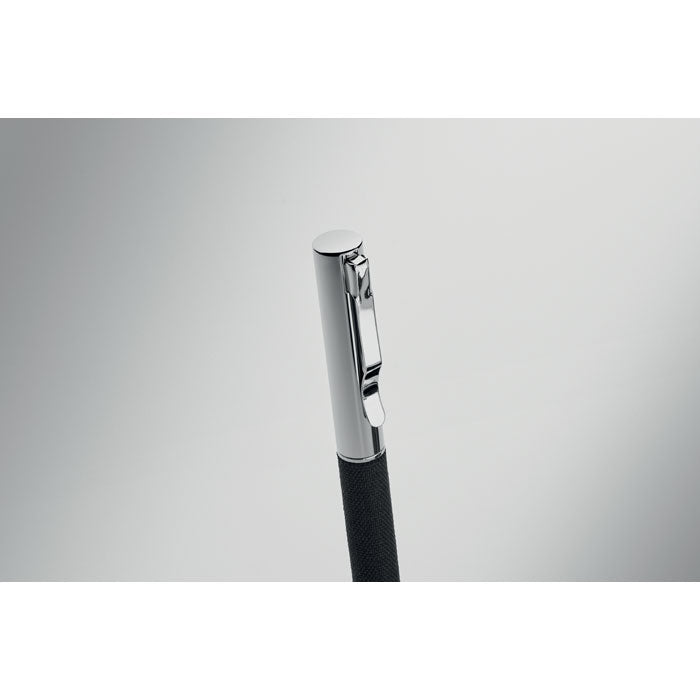 Branded Twist Pen and Keyring Gift Set in use