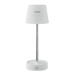 Branded Retractable and Rechargeable Table Lamp in White
