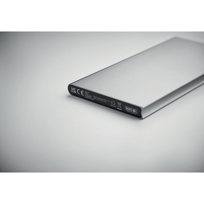 Branded Power Bank 8000mAh in Recycled Aluminium without branding