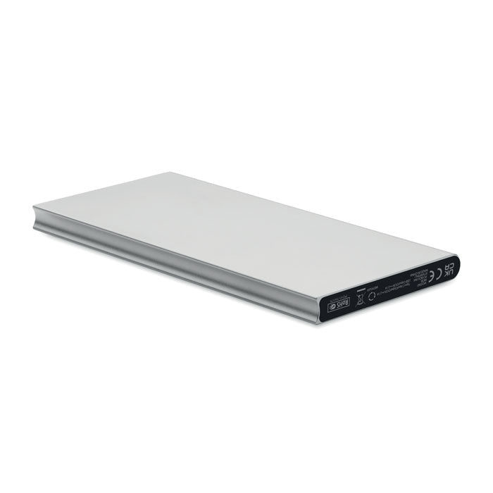 Branded Power Bank 8000mAh in Recycled Aluminium without branding