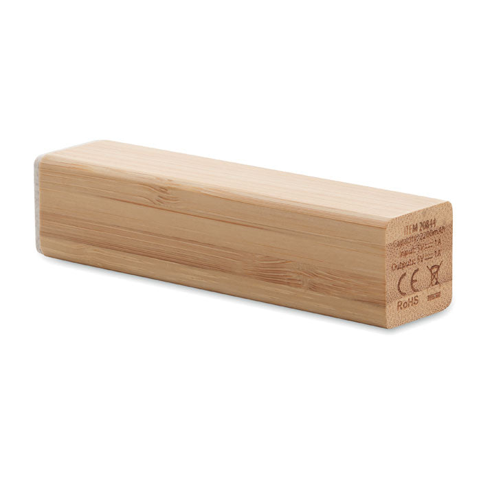 Branded Bamboo Power Bank 2600mAh without branding