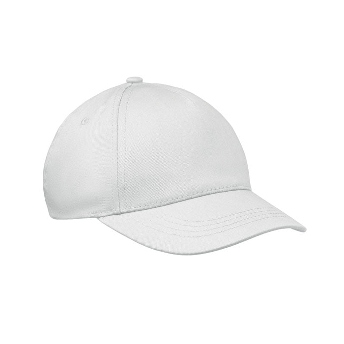 Branded 5 Panel Kids Baseball Cap in White