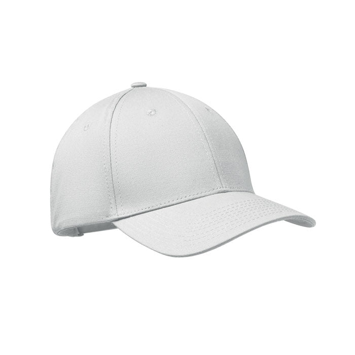 Branded 6 Panel Cotton Twill Baseball Cap 280gsm in White