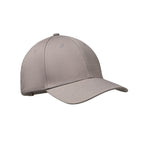 Branded 6 Panel Cotton Twill Baseball Cap 280gsm in Grey