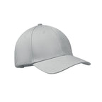 Branded 6 Panel Cotton Twill Baseball Cap 280gsm in Silver