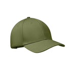 Branded 6 Panel Cotton Twill Baseball Cap 280gsm in Green