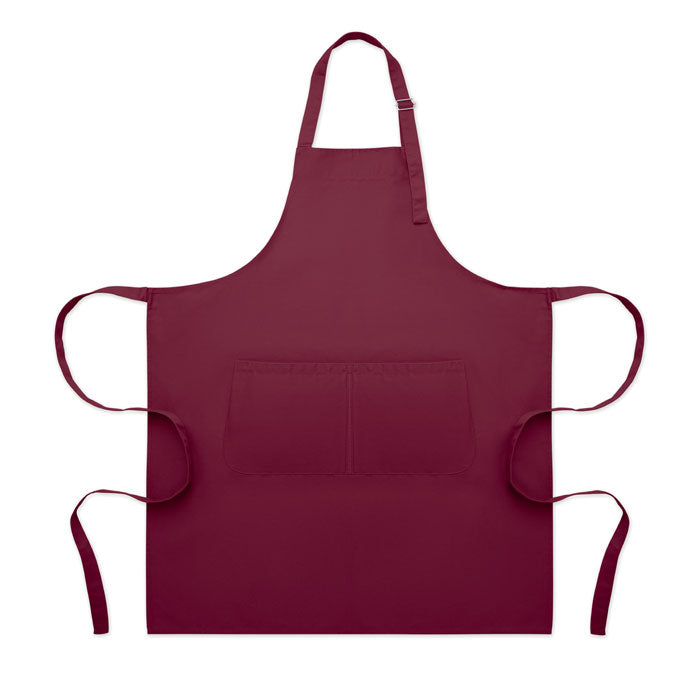 Branded Adjustable Polycotton Kitchen Apron 240gsm in Red