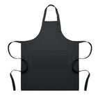Branded Adjustable Polycotton Kitchen Apron 240gsm in Black
